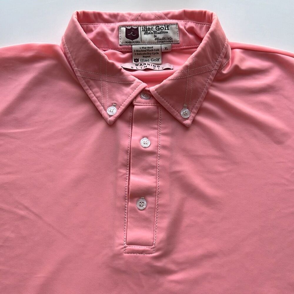 Iliac Golf Performance Slim Fit Contrast Stitch Polo Mens XL